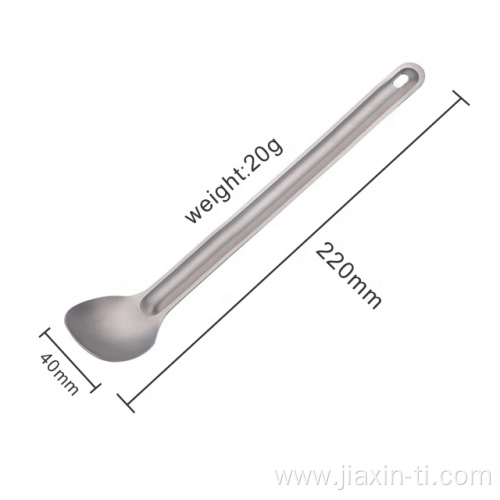 Polishing Camping Titanium Long Spoon